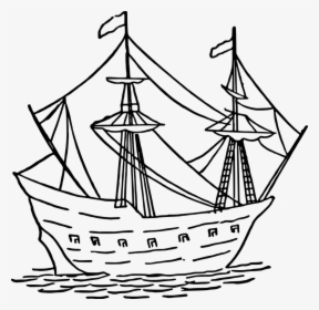Boat, Caravel, Naval, Portuguese, Ship - Caravel Drawing, HD Png Download, Transparent PNG