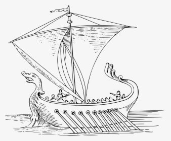 Sailing Ship Clipart Pizza - Easy Roman Ship Drawing, HD Png Download, Transparent PNG