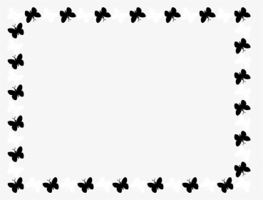 Butterfly Border Clipart Black And White - Black And White Butterfly Border Design, HD Png Download, Transparent PNG