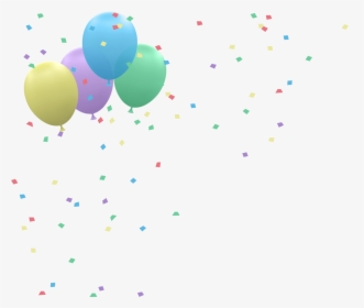 Word Party Balloon Confetti Falling Left Png Happy - Confetti And Balloons Png, Transparent Png, Transparent PNG