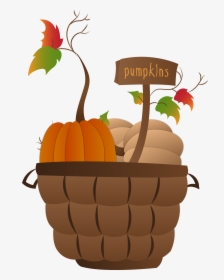Pumpkin Basket Fall Clipart Clip Art - October Clipart, HD Png Download, Transparent PNG