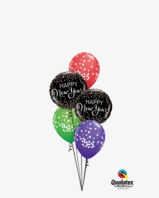 New Year Confetti Coloured New Years Balloon Bouquet - Confetti Happy Birthday Transparent Balloons, HD Png Download, Transparent PNG