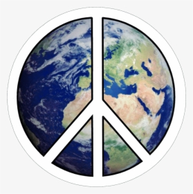 Peace Sign Over Earth - World Peace Transparent Background, HD Png Download, Transparent PNG
