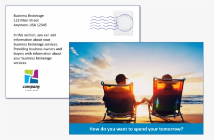 Transparent Postcard Template Png - Old Couple On Beach, Png Download, Transparent PNG