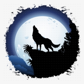 Transparent Wolves Clipart - Wolf Howling At The Moon Clipart, HD Png Download, Transparent PNG
