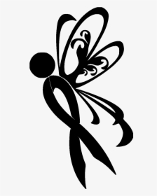 Ribbon Breast Cancer File Size - Black And White Breast Cancer Ribbon, HD Png Download, Transparent PNG