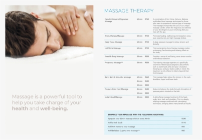 Transparent Going To Sleep Clipart - Neck And Shoulder Massage Menu, HD Png Download, Transparent PNG