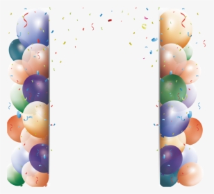 #ftestickers #confetti #balloons #frame #borders #colorful - Birthday Balloon Vector, HD Png Download, Transparent PNG