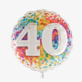 40 Rainbow Confetti - 40 Balloon, HD Png Download, Transparent PNG
