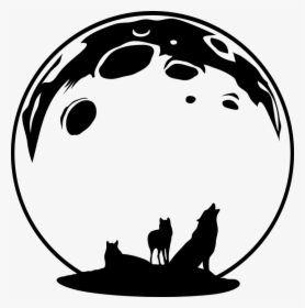Wolves, Howl, Moon, The Fullness Of, Super Moon - Vector Moon Silhouette Png, Transparent Png, Transparent PNG