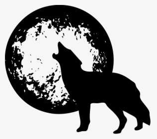 Wolf With Moon - Wolf And Moon Png, Transparent Png, Transparent PNG