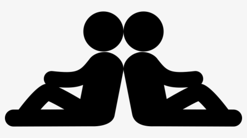 Two Persons Sitting Back With Back In Symmetrical Posture - Back To Back Clip Art, HD Png Download, Transparent PNG