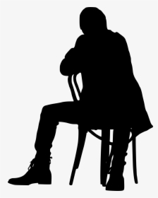 People Sitting Back Png - Man Sitting On A Chair Silhouette, Transparent Png, Transparent PNG