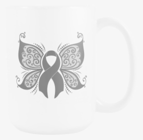 Black Ribbon Butterfly Melanoma Skin Cancer Awareness - Butterfly Filigree Breast Cancer, HD Png Download, Transparent PNG