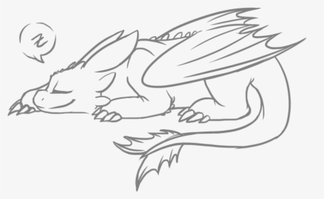 Transparent Sleeping Dragon Png - Free Night Fury Lineart, Png Download, Transparent PNG