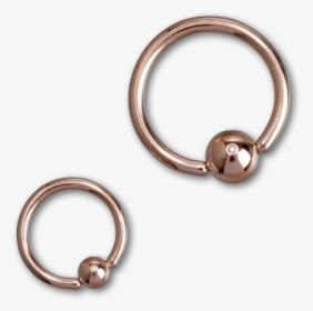 Pvd Rose Gold Steel Ball Closure Ring - Body Jewelry, HD Png Download, Transparent PNG