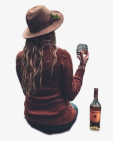 #woman #back #girl #sitting #wine - Grand Marnier, HD Png Download, Transparent PNG