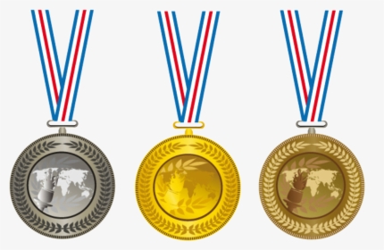 Gold Medal Olympic Medal Clip Art - Gold Silver Bronze Medals Png, Transparent Png, Transparent PNG