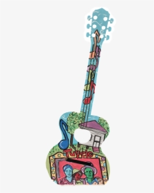 Colorful Metal Guitar At Elvis Presley Birthplace - Colorful Guitar Clipart Png, Transparent Png, Transparent PNG