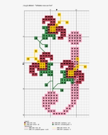 Pink Cursive Monogram W/ Flower Cross Stitch Pattern - Floral Letter Cross Stitch Pattern, HD Png Download, Transparent PNG