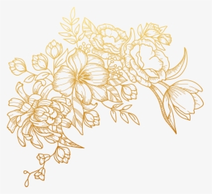 Golden Flower Painted Euclidean Vector Flowers Clipart - Gold Flower Png, Transparent Png, Transparent PNG