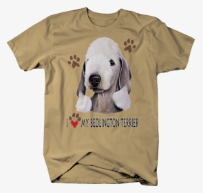 I Love My Bedlington Terrier Dog With Paw Prints Custom - T-shirt, HD Png Download, Transparent PNG