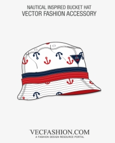 Nautical Inspired ‘anchor’ Bucket Hat   Class Lazyload - Vector Download Drawstring Bag Template, HD Png Download, Transparent PNG