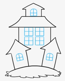 How To Draw Haunted House - Haunted House Drawing Easy, HD Png Download, Transparent PNG