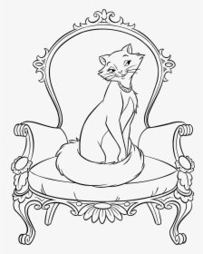 Transparent Mermaid Outline Png - Aristocats Coloring Pages, Png Download, Transparent PNG