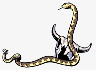 Vector Illustration Of Reptile Rattle Snake With Cattle - Rattlesnake, HD Png Download, Transparent PNG