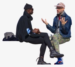 Grupos Pareja Hipster Sentado Sentada Hombre Negro - Two Men Talking Png, Transparent Png, Transparent PNG