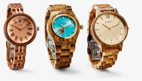 1) Cassia In Walnut And Vintage Rose 2) Cora In Zebrawood - Jord Wood Watches, HD Png Download, Transparent PNG
