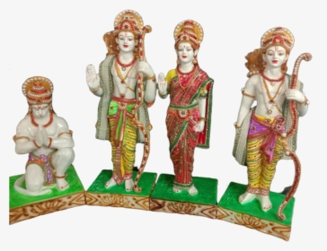 Ram Darbar Rama Sita Lakshman Hanuman Murti Dressed - Figurine, HD Png Download, Transparent PNG