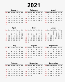 Calendar 2021 Transparent Background Png - 2020 Printable Calendar Cute, Png Download, Transparent PNG