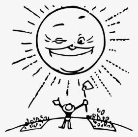 Sun And Farmer Png Images - Clip Art Black And White Sunlight, Transparent Png, Transparent PNG