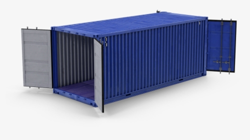 Blue 20 Foot Double Entry Portable Storage Container - Shipping Container, HD Png Download, Transparent PNG