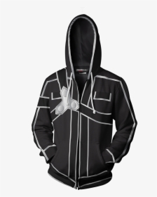 Sword Art Online Kirito Cosplay Zip Up Hoodie Jacket - Hoodie, HD Png Download, Transparent PNG