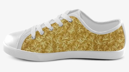 Vintage Floral Lace Leaf Yellow Canvas Kid S Shoes - Skate Shoe, HD Png Download, Transparent PNG