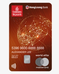 Emirates Hlb World Elite Card - Hong Leong Emirates Credit Card, HD Png Download, Transparent PNG