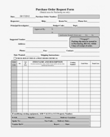 Purchase Order Request Form Pdf Email Sample Template - Order Request Form Sample, HD Png Download, Transparent PNG
