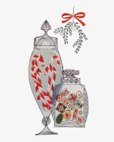 Vintage Christmas Card Candy Jar, HD Png Download, Transparent PNG