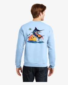 Outer Banks Sunrise Marlin Sweatshirt Deep Sea Fishing - Long-sleeved T-shirt, HD Png Download, Transparent PNG