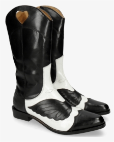 Boots Marlin 36 Black Soft Patent White Stitching Black - Cowboy Boot, HD Png Download, Transparent PNG