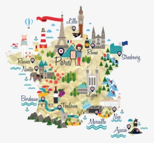 Fun Map Of France, HD Png Download, Transparent PNG