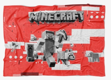 Minecraft Fleece Blanket Steve Diamond Modern Red Blanket - Minecraft, HD Png Download, Transparent PNG
