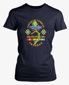 Vietnam Combat Infantry Veteran W 4th Inf Div Ssi V1 - Womens Designer T Shirts, HD Png Download, Transparent PNG