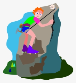 Vector Illustration Of Mountain Climber Uses Rope To - Illustration, HD Png Download, Transparent PNG