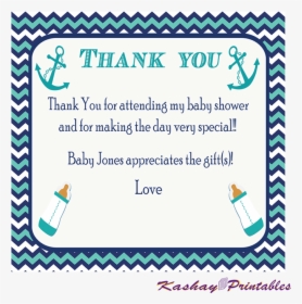 Babyshower Thank You Card - Thank You For Coming To My Baby Shower Template, HD Png Download, Transparent PNG
