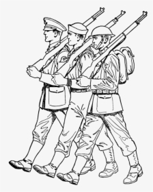 Soldiers Clipart Black And White, HD Png Download, Transparent PNG