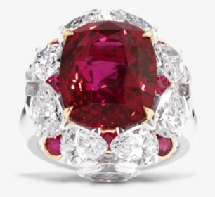 11 03 1064 Cush Ruby Diam Ring Frnt - Ruby, HD Png Download, Transparent PNG